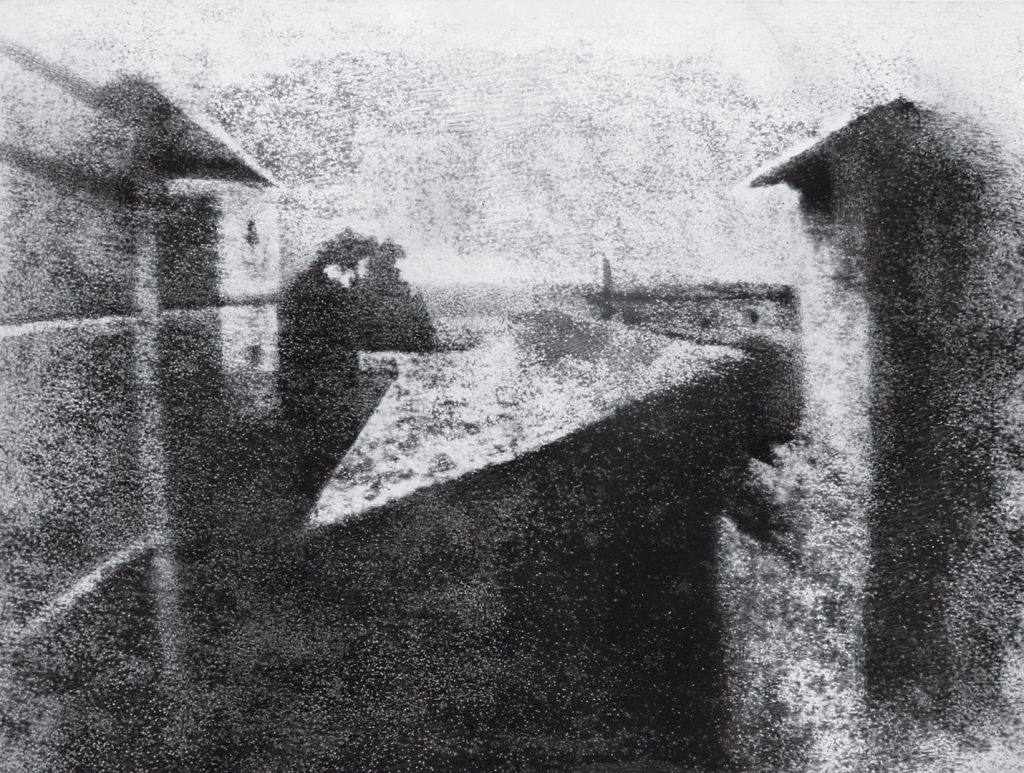 View From the Window at Le Gras. First photo ever taken. Taken by Joseph Nicéphore Niépce